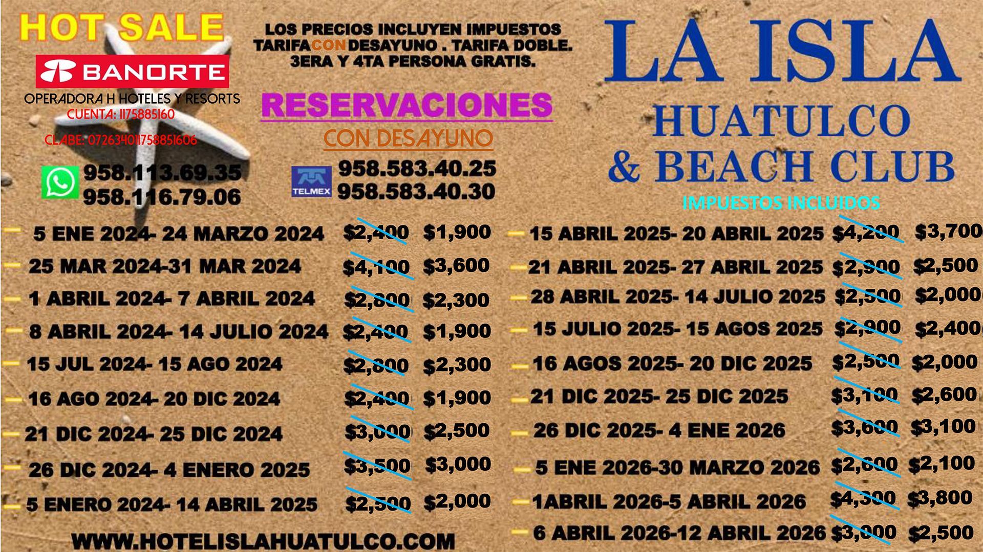 HOTEL LA ISLA HUATULCO - CENA  DE AÑO NUEVO