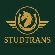 Logo met gouden paardenhoofd en hoefijzer op een groene achtergrond, met de tekst