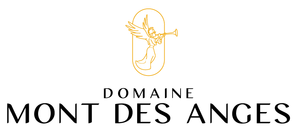 Logo du mont des anges en doré plus l'écriture en noir