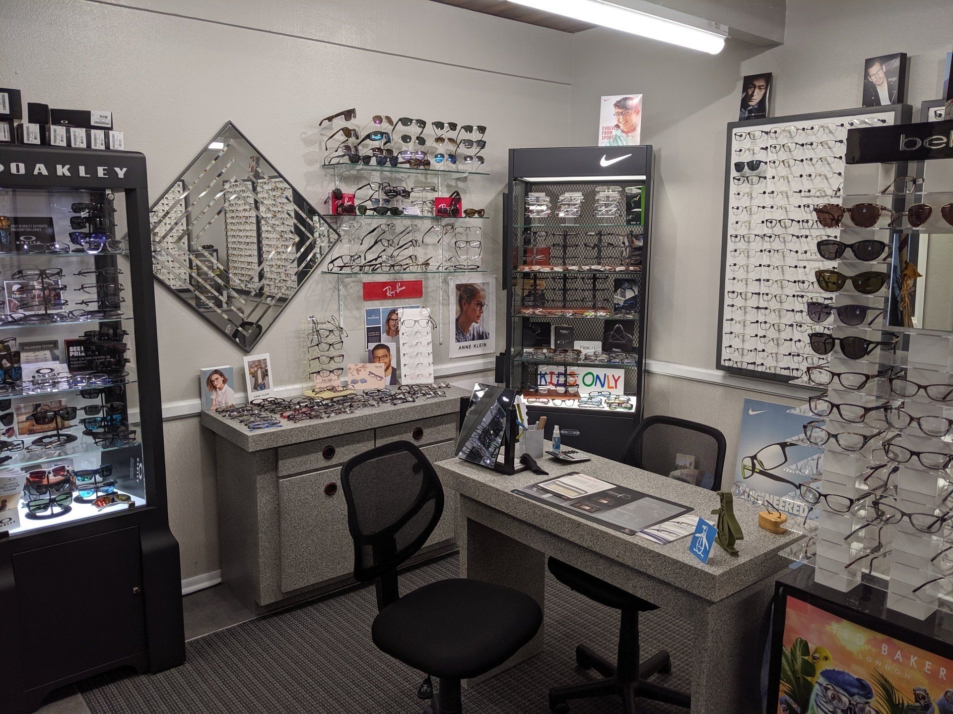 Eyeglass rack with mirror — Vision Exams In Colorado, CO