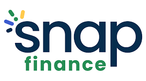 Se muestra un logotipo de Snap Finance sobre un fondo blanco.