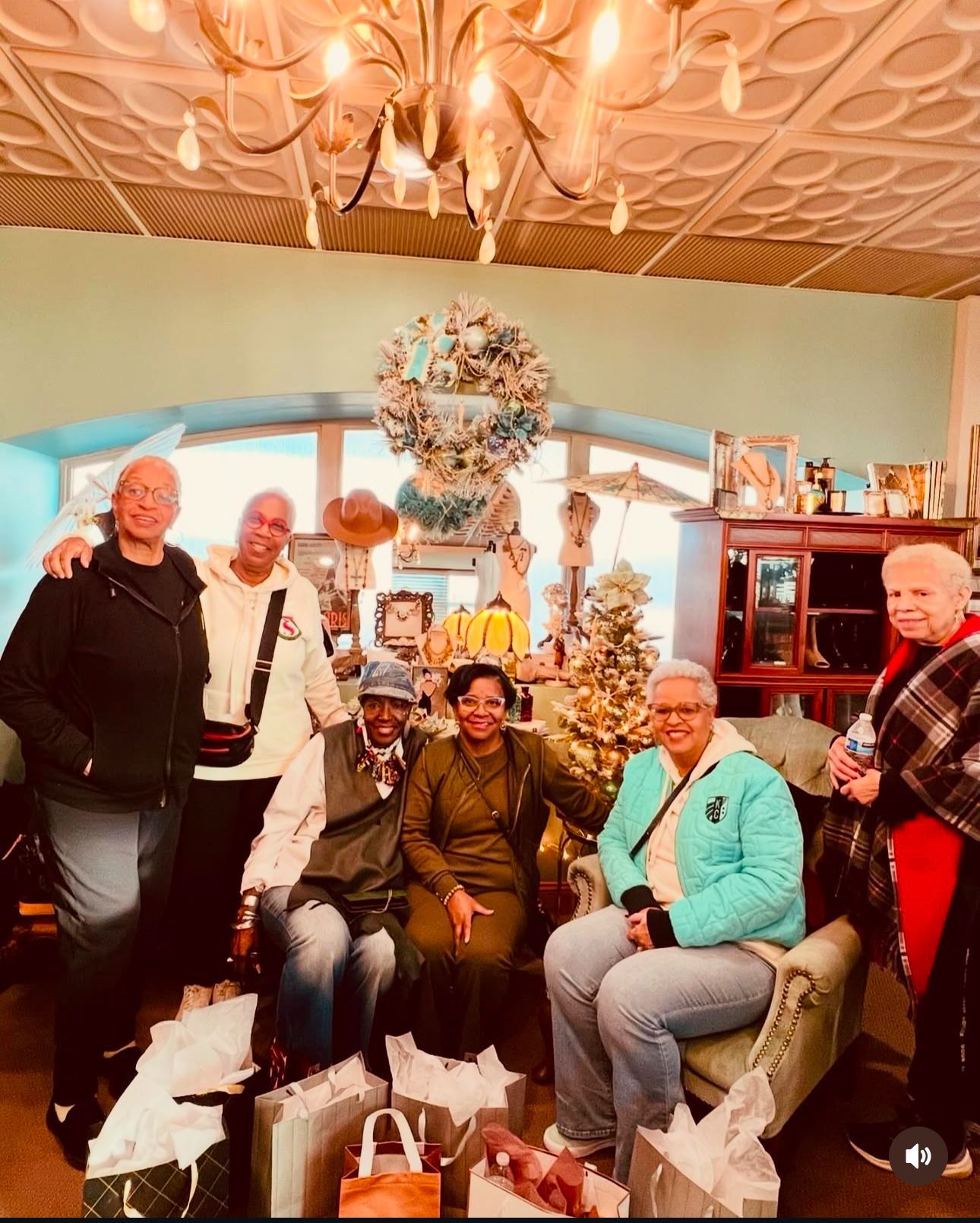 A photo of customers