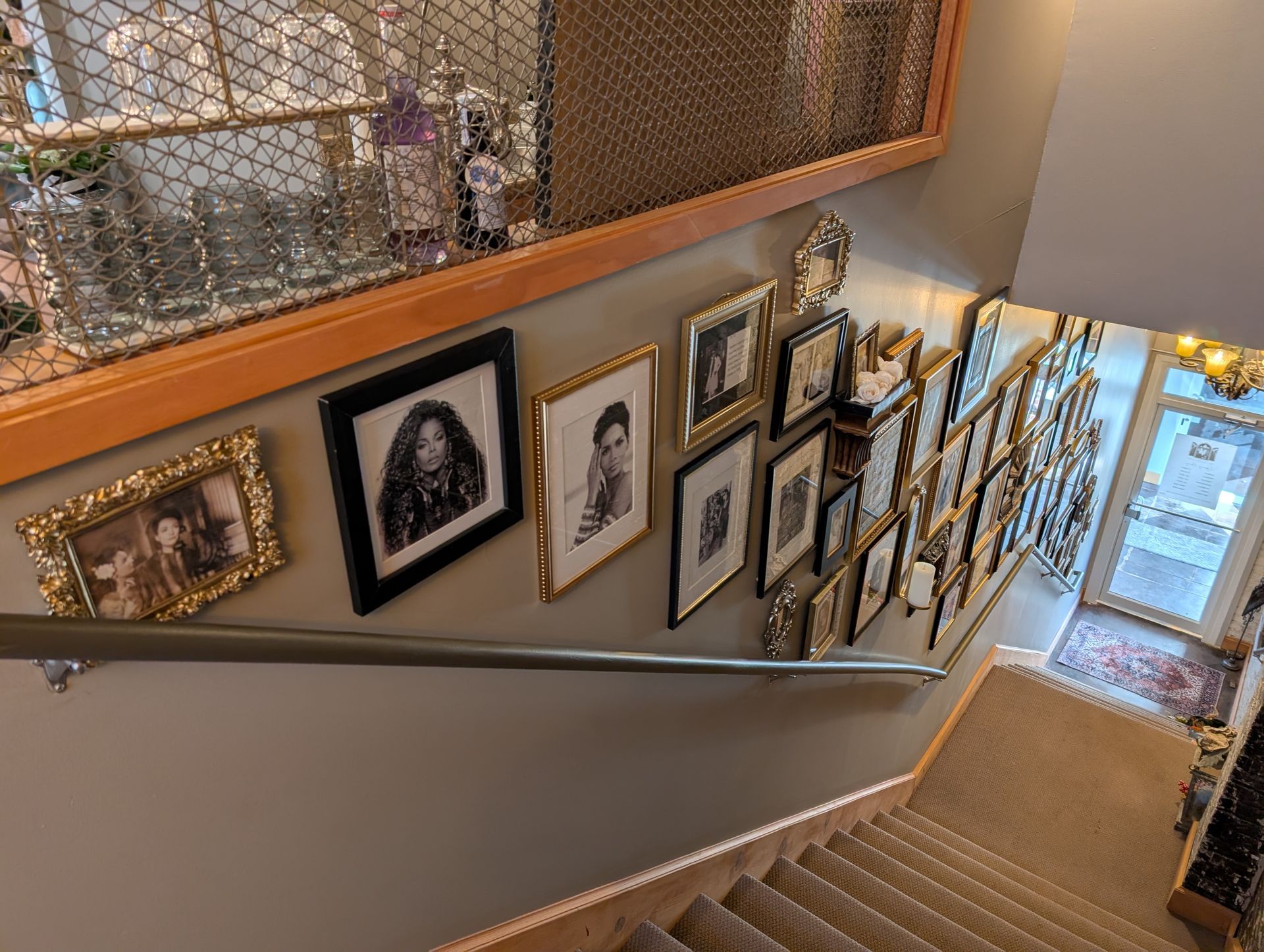 A photo of inside business stairs