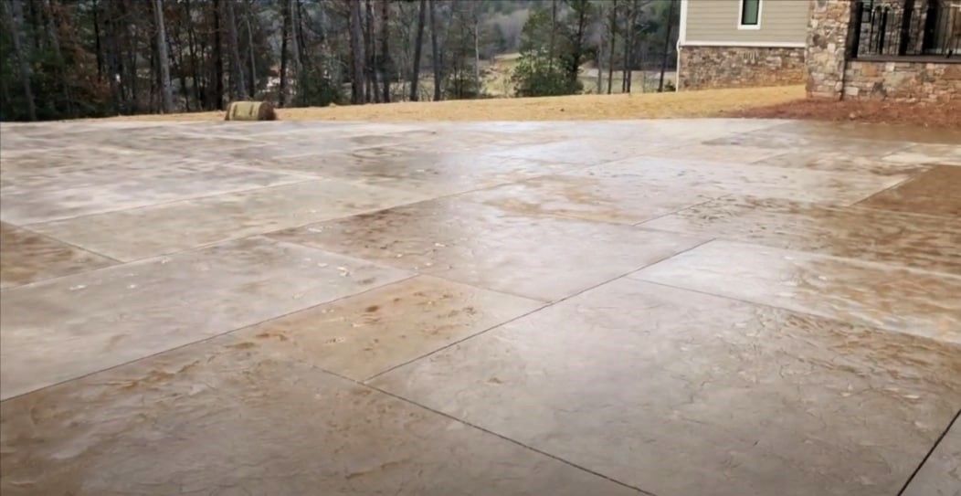 Custom stamped concrete patio design is perfect for outdoor spaces