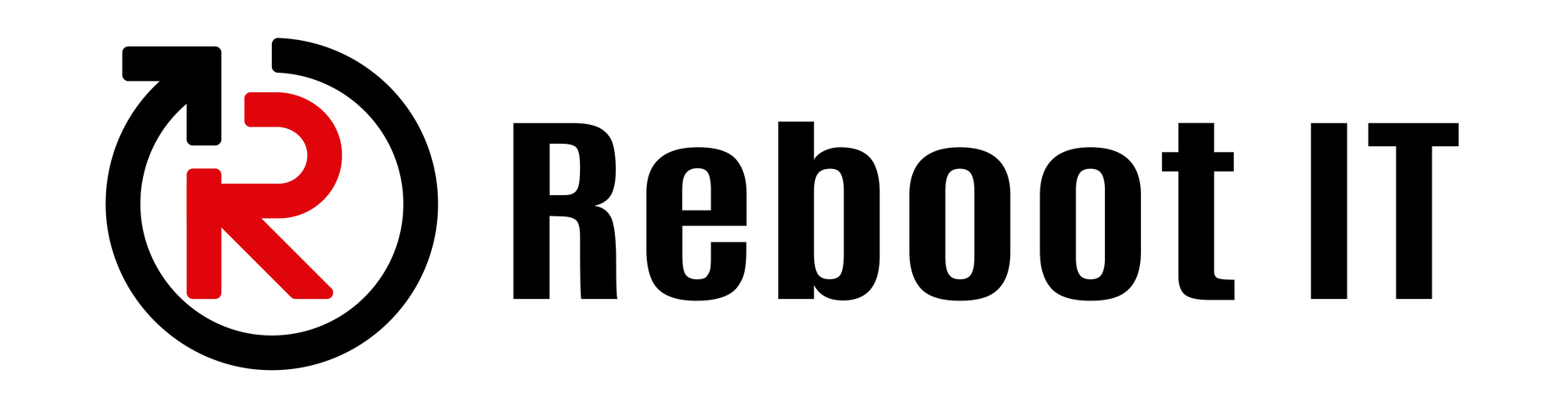 Logo for Reboot IT, featuring a red 