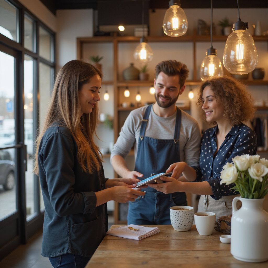 Group of people having a good conversation mobile payments by Reboot IT in MO