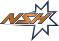 Orange “NSH” letters over a dark blue star outline logo on a white background