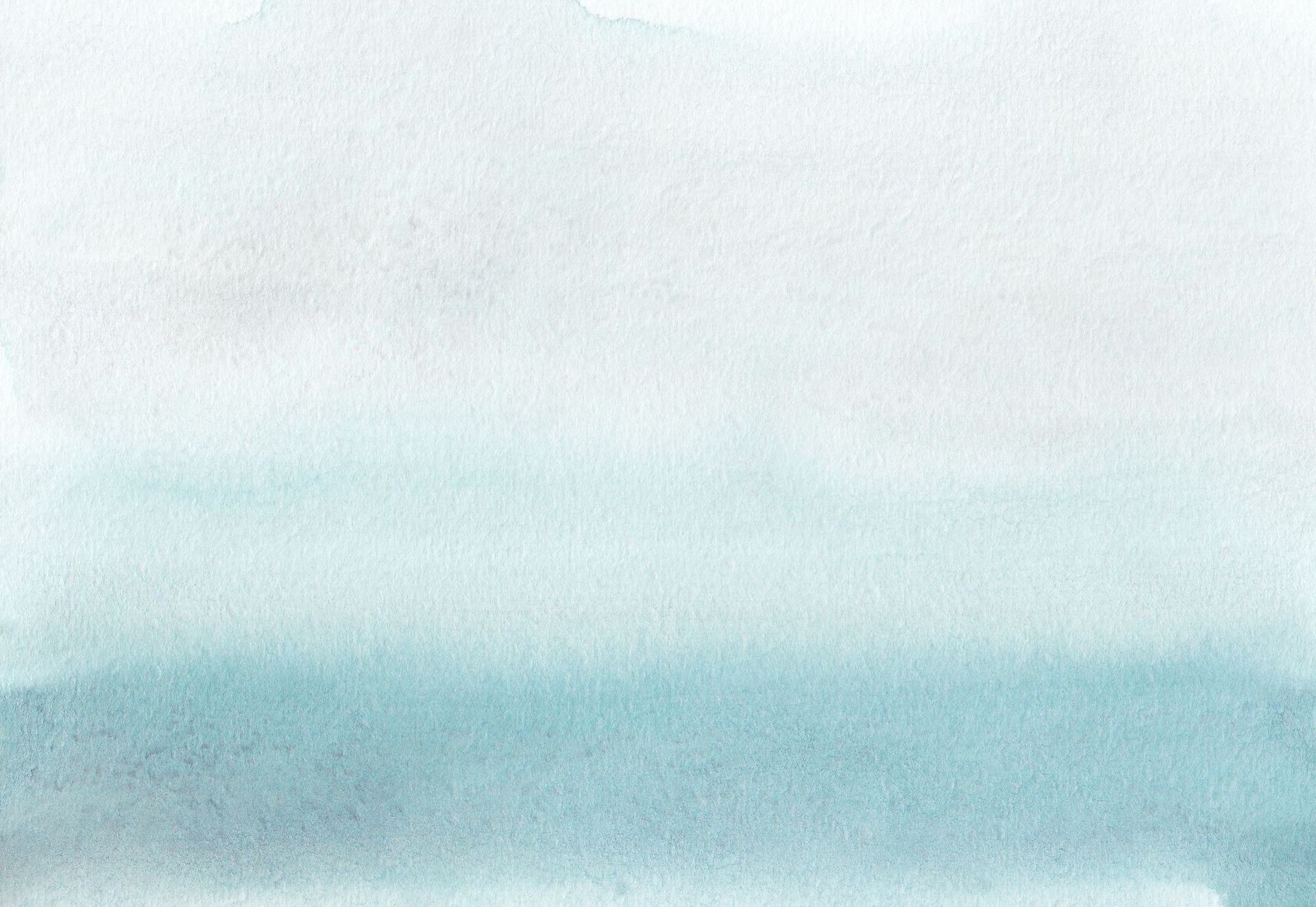 Watercolor wash in shades of blue and turquoise, fading upwards to white.