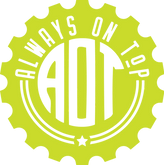 a green logo that says always on top a01