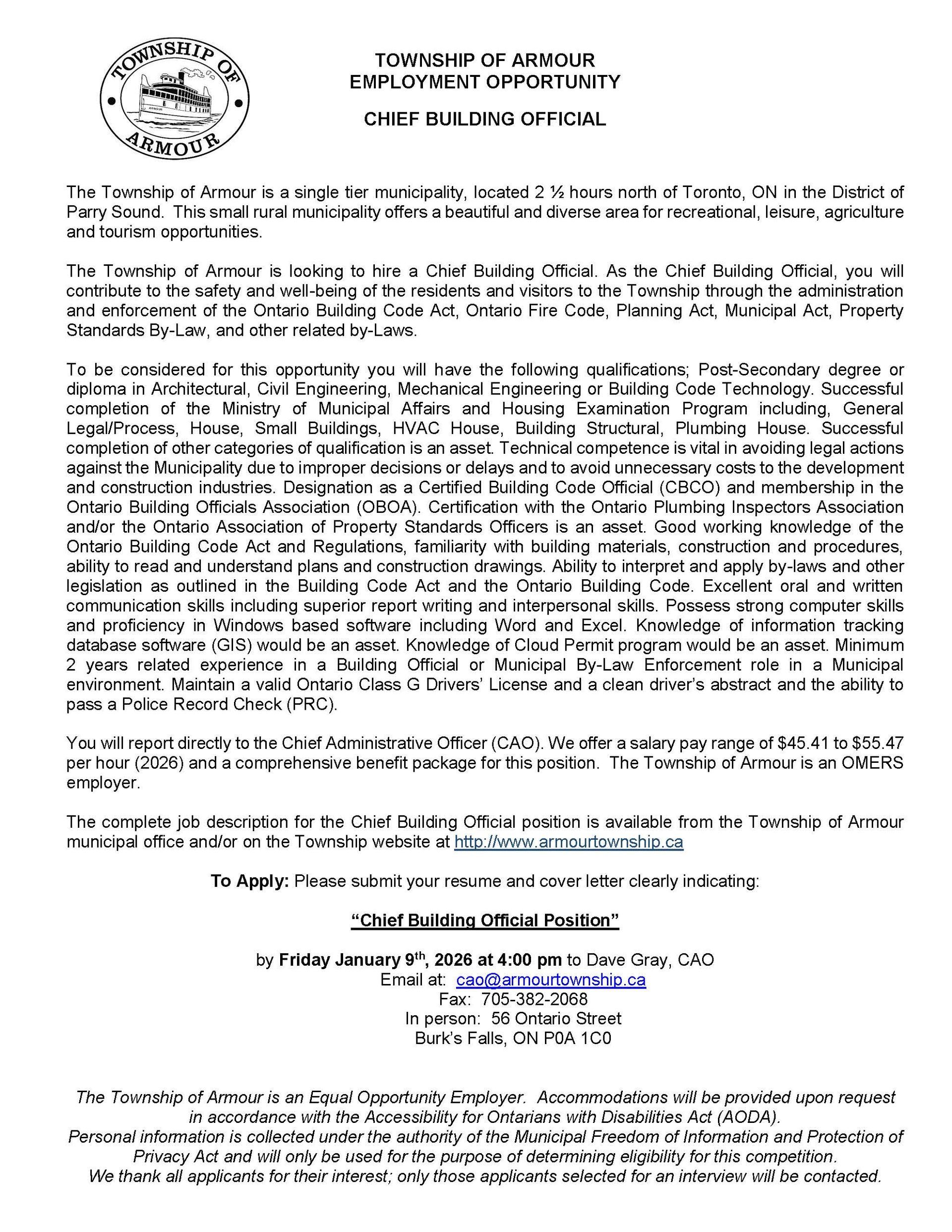 CBO Employment Opportunity