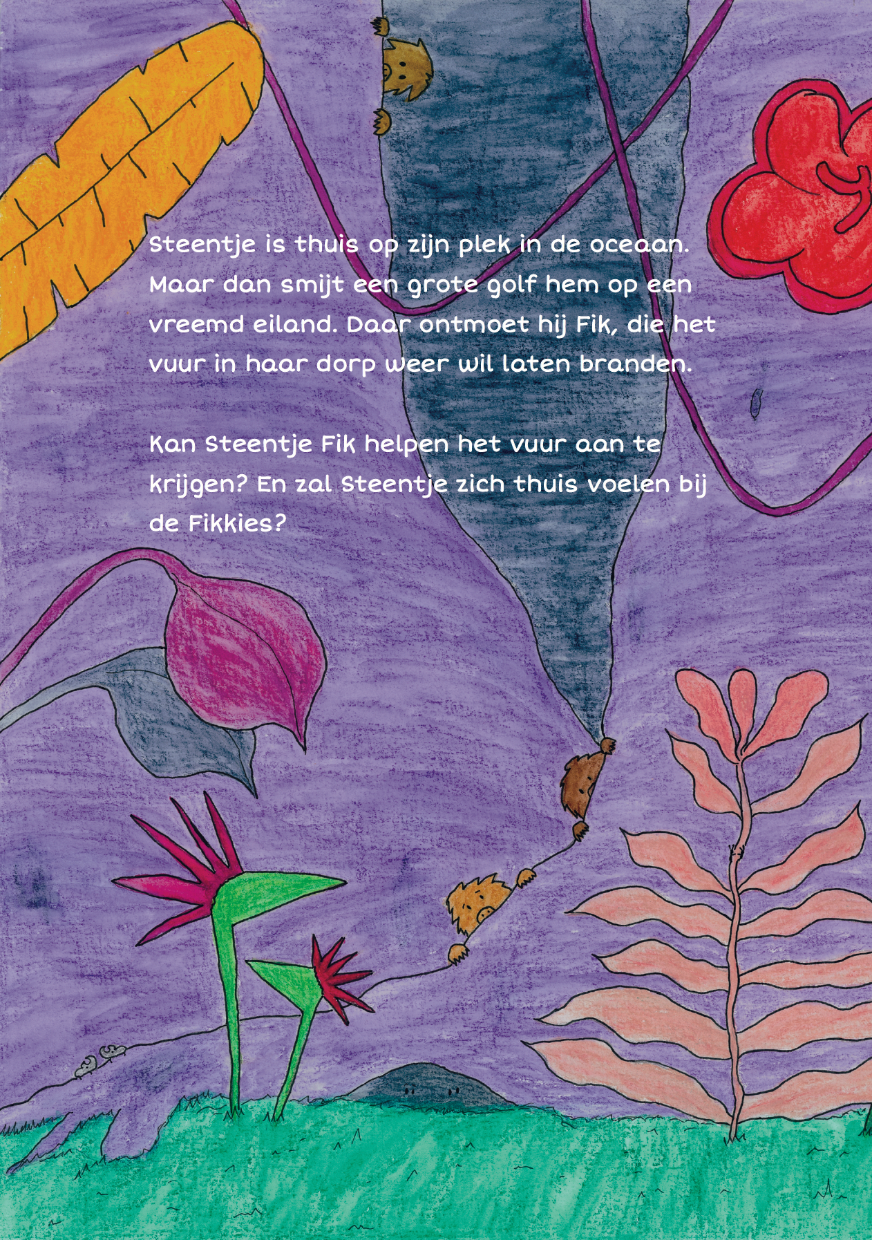 Book cover with purple background, title 