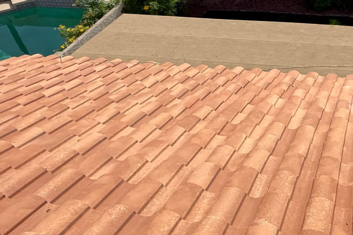 A Close-up of tile roofing by Kellum Roofing in Scottsdale, Arizona