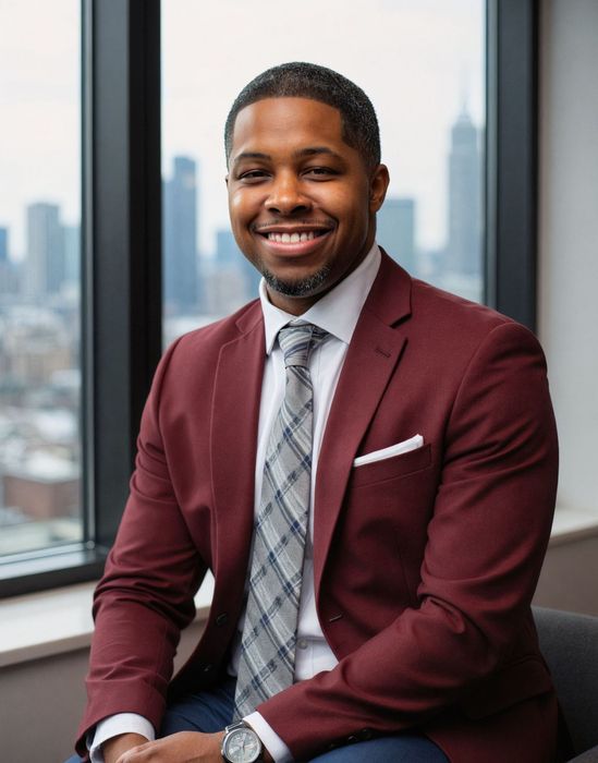 A woman is sitting at a desk with a laptop and a vase of flowers.