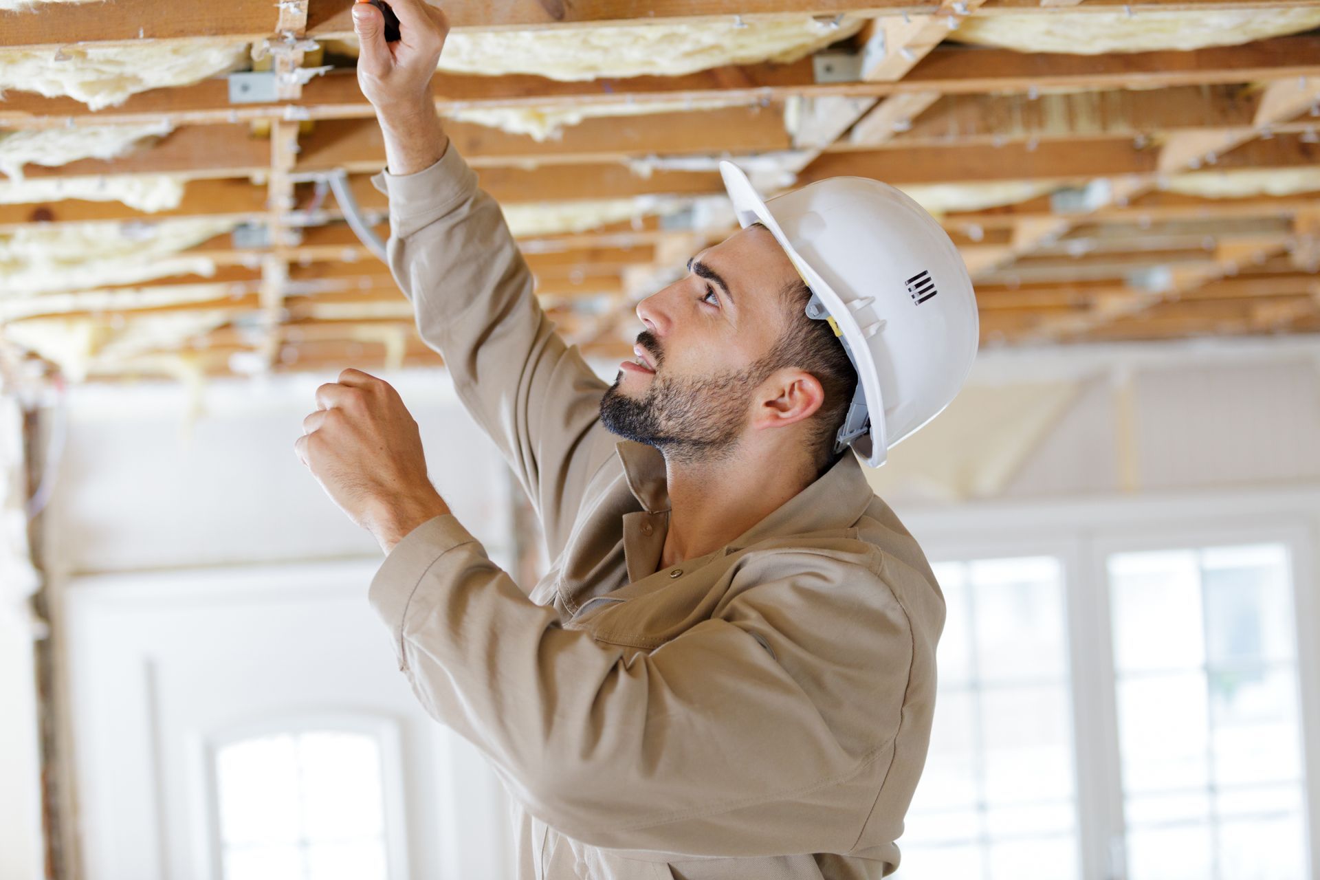 Ceiling insulation installed