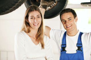 mechanic and happy customer