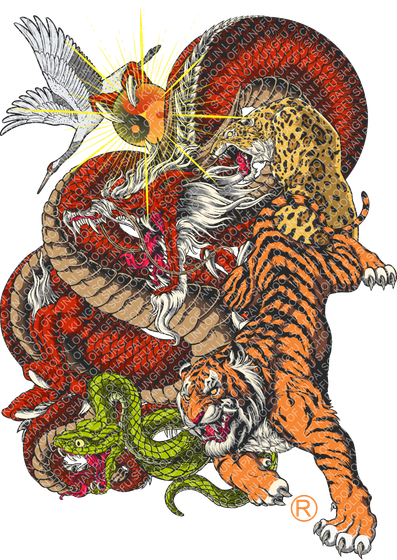 Black dragon illustration, Tiger Tattoo Chinese dragon Shaolin Monastery ,  karate transparent background PNG clipart | HiClipart