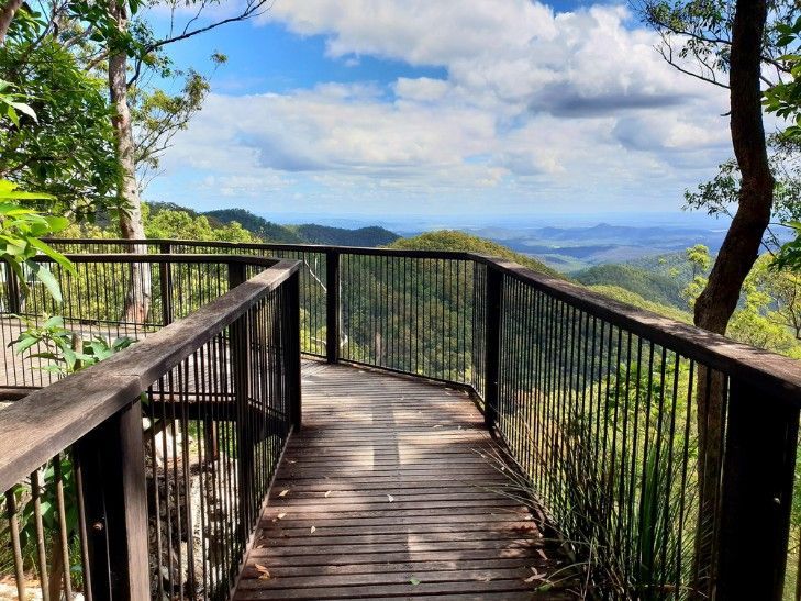 A Wooden Walkway Leading To A Viewpoint Overlooking A Forest — Surelift Crane Hire In Nebo, QLD
