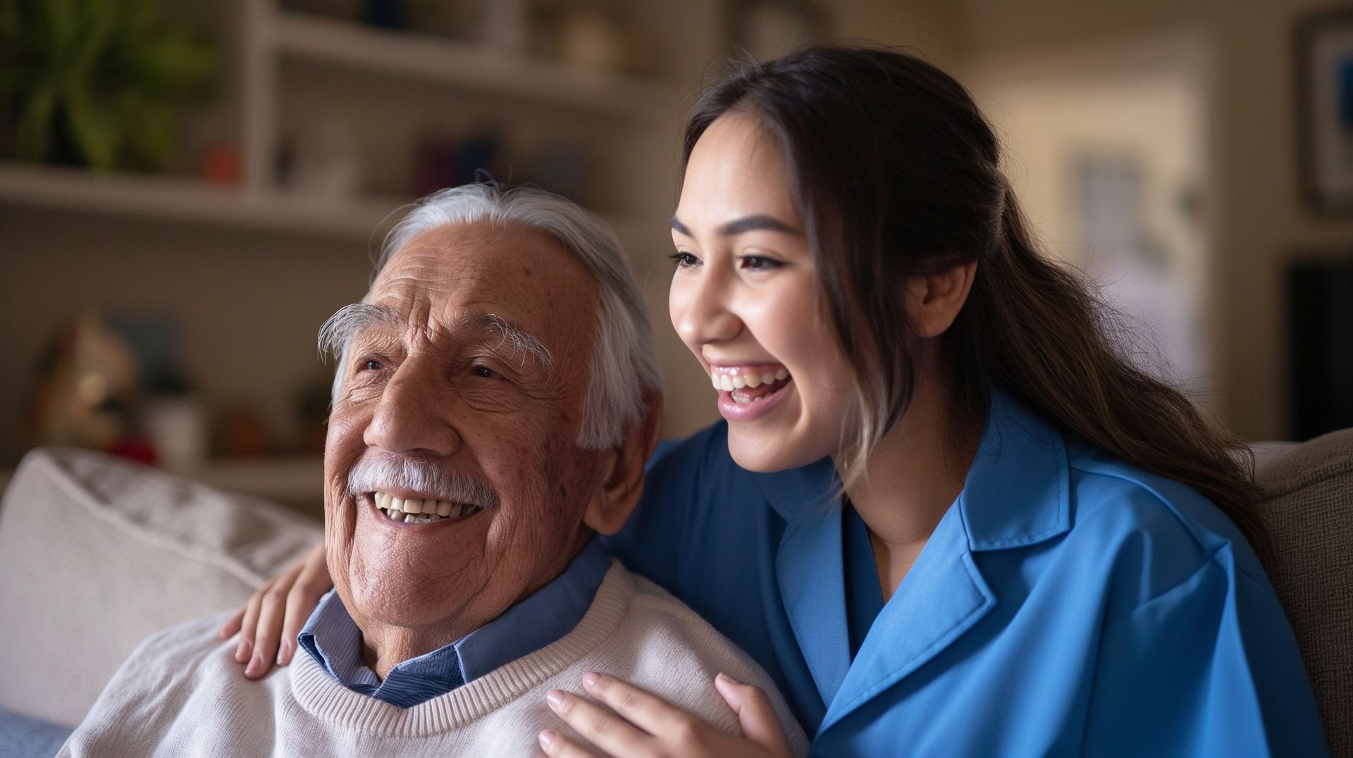 Elderly person holding cane, hand held by person in turquoise scrubs, indoor setting Elderly person holding cane, hand held by person in turquoise scrubs, indoor setting
