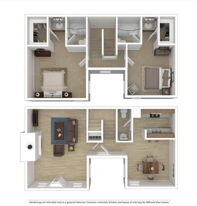 Floor Plan: 2 Bed · 2.5 Bath · 1,260 SQ. FT.