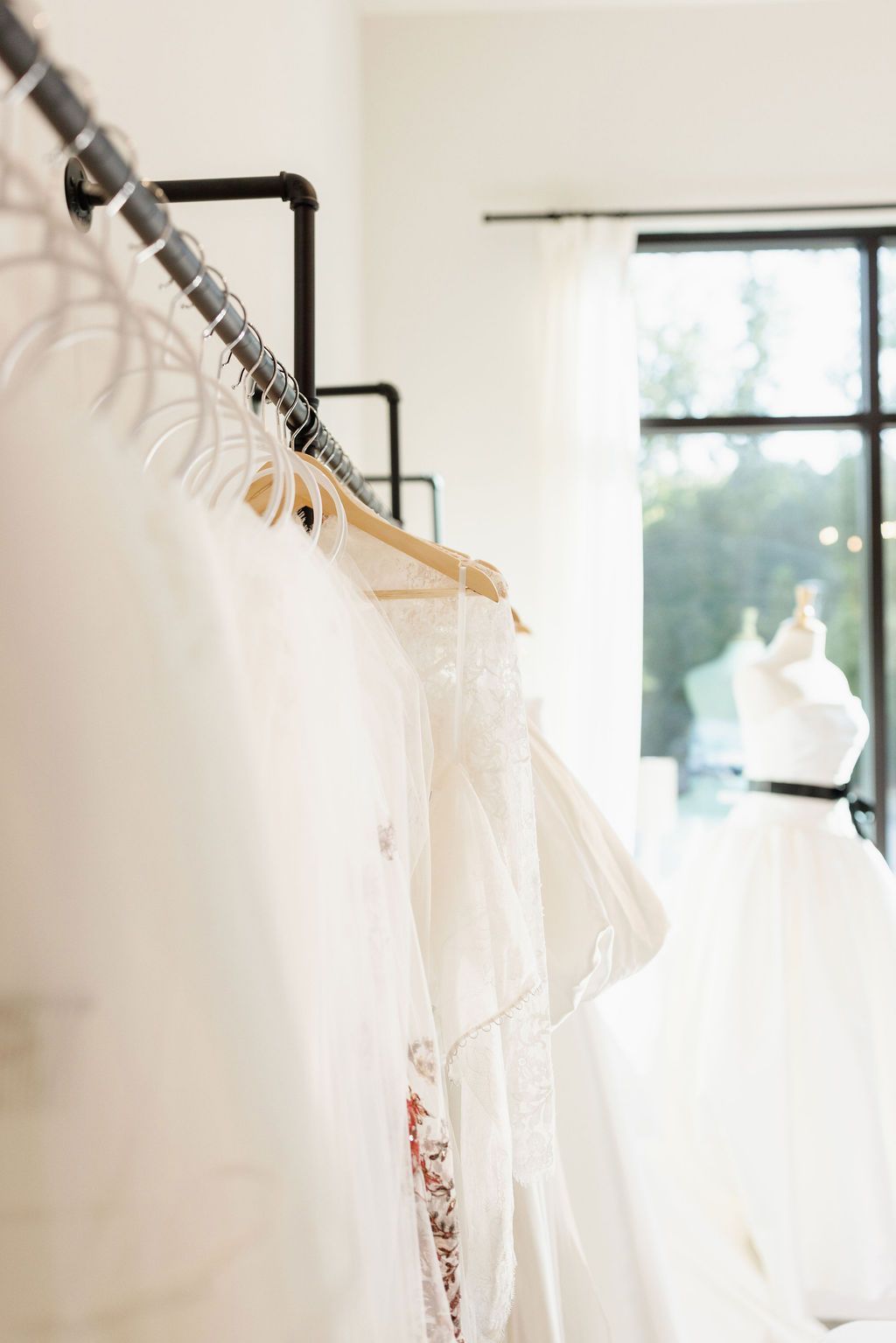 A collection of wedding dresses