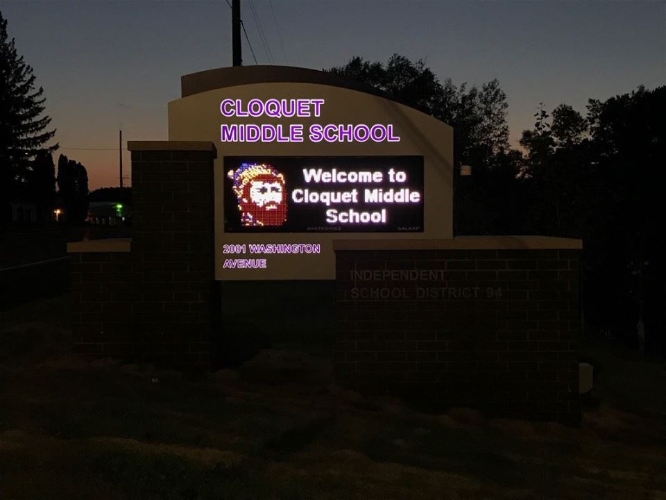 Middle School Signage at Night — Hermantown, MN — Todd Signs