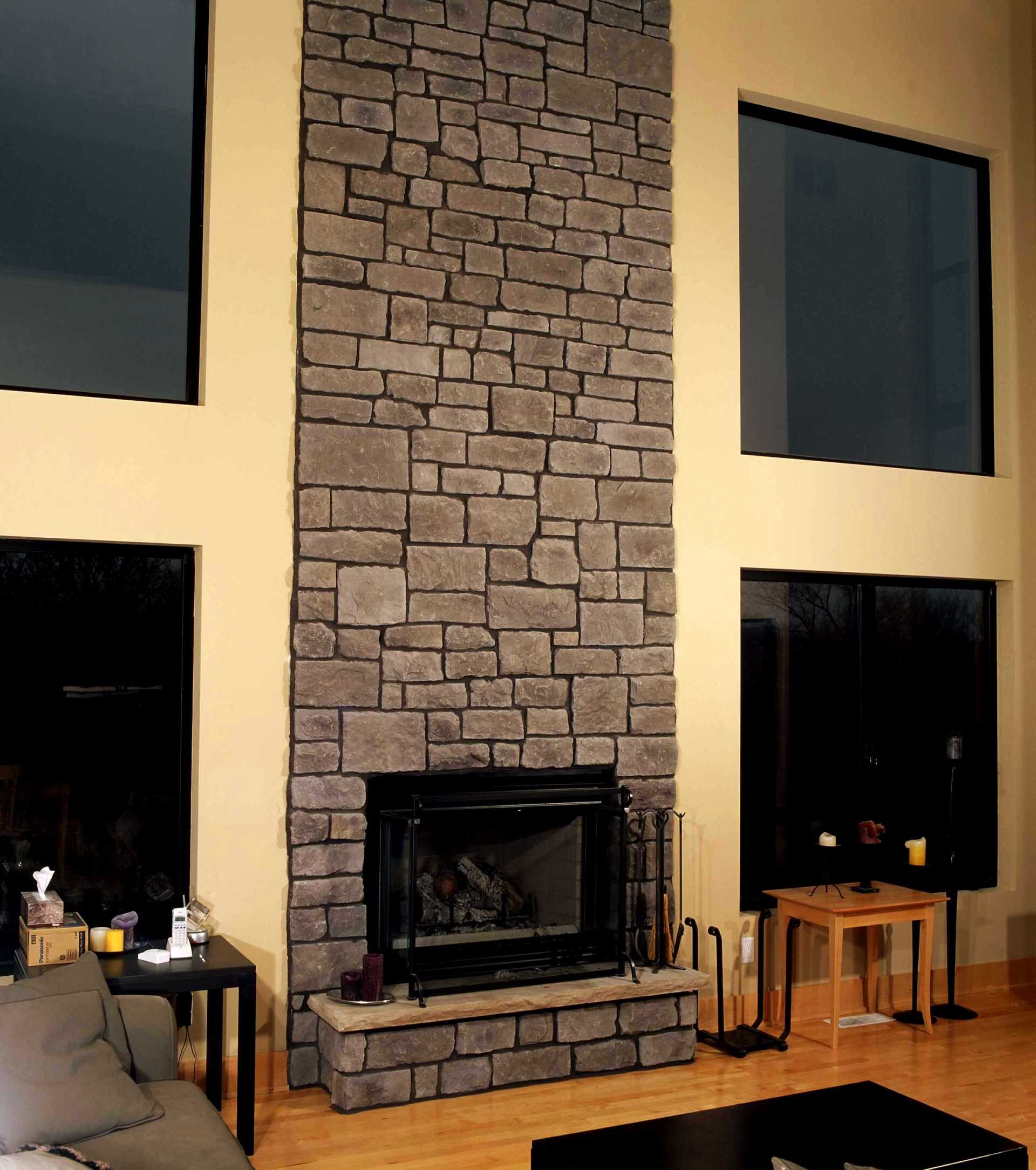 Hackett Smokey Grey Fireplace - Howard Lake, MN - TriLite Stone, Inc