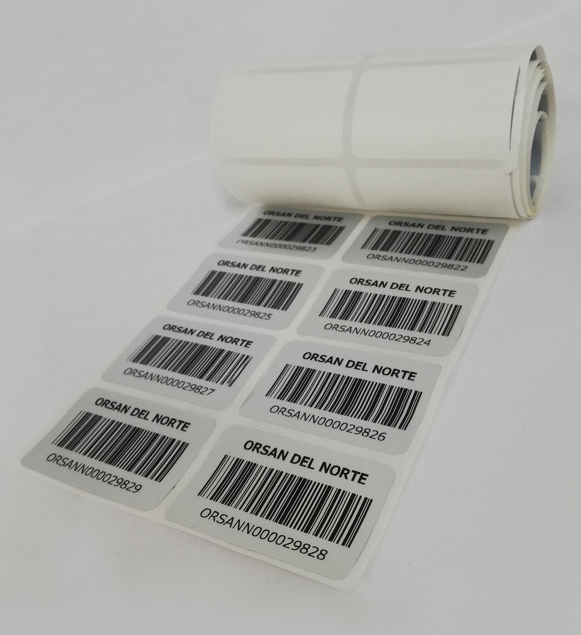 etiqueta adhesiva con código de seguridad