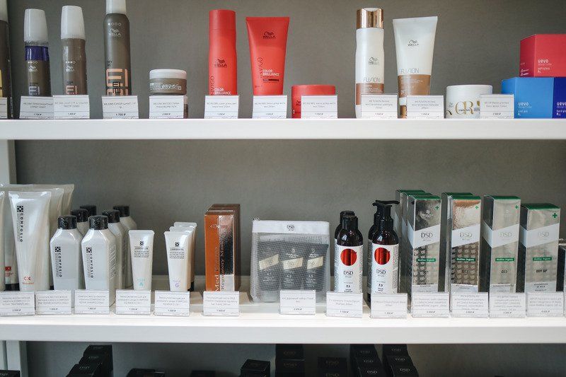 Beauty Products on Shelves
