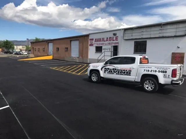 parking lot with mcdonald truck