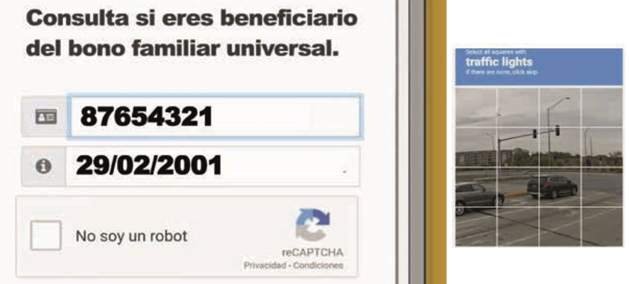 A screenshot of a website that says consulta si eres beneficiario del bono familiar universal
