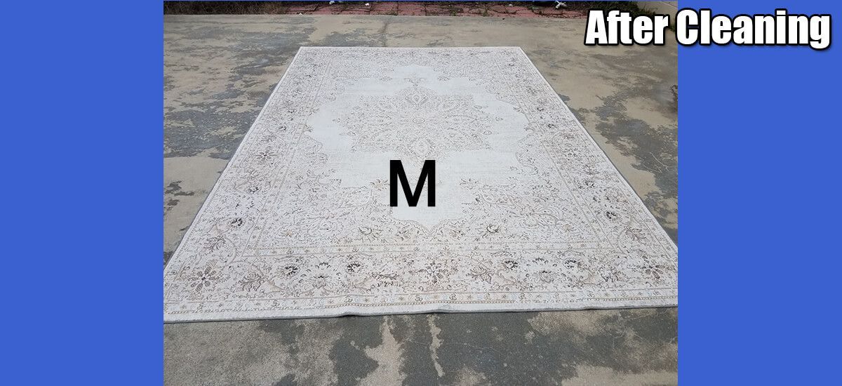 After cleaning a white rug.
