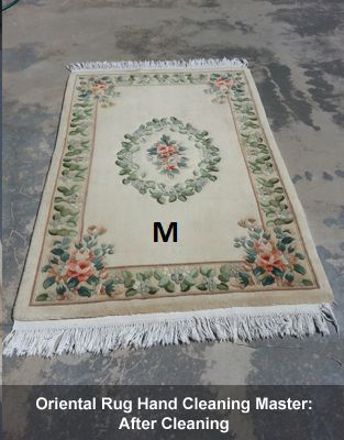 A rug that has been cleaned.