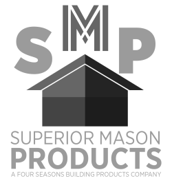 Logo for Superior Mason Products, featuring house icon with SMP initials and company name.