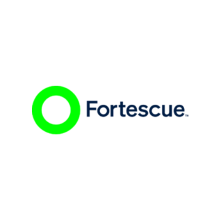 The fortescue logo is a green circle with a white circle in the middle.