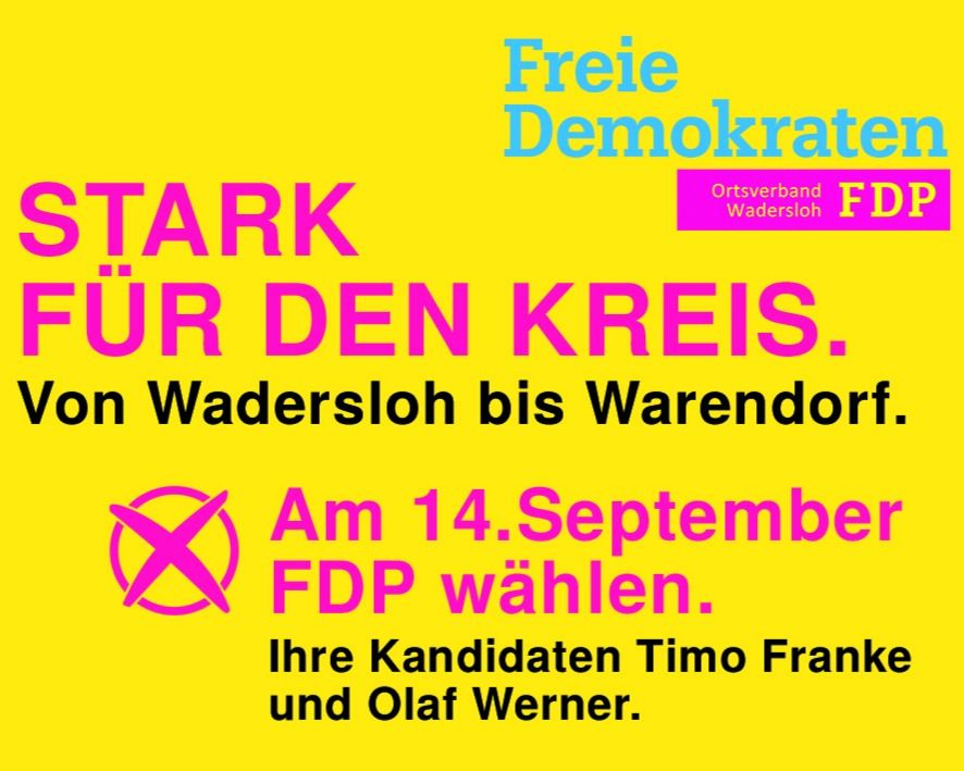 Olaf M. Werner und Timo Franke sind die liberalen Kreistagskandidaten in Wadersloh für Wadersloh