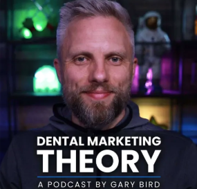 Man with graying hair and beard. Dental Marketing Theory podcast graphic.