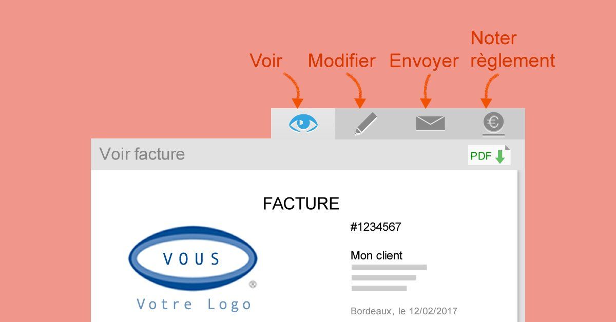 interface de Factomos, la facturation en ligne