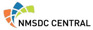 Logo of NMSDC CENTRAL: abstract shapes in orange, blue, and green, with text