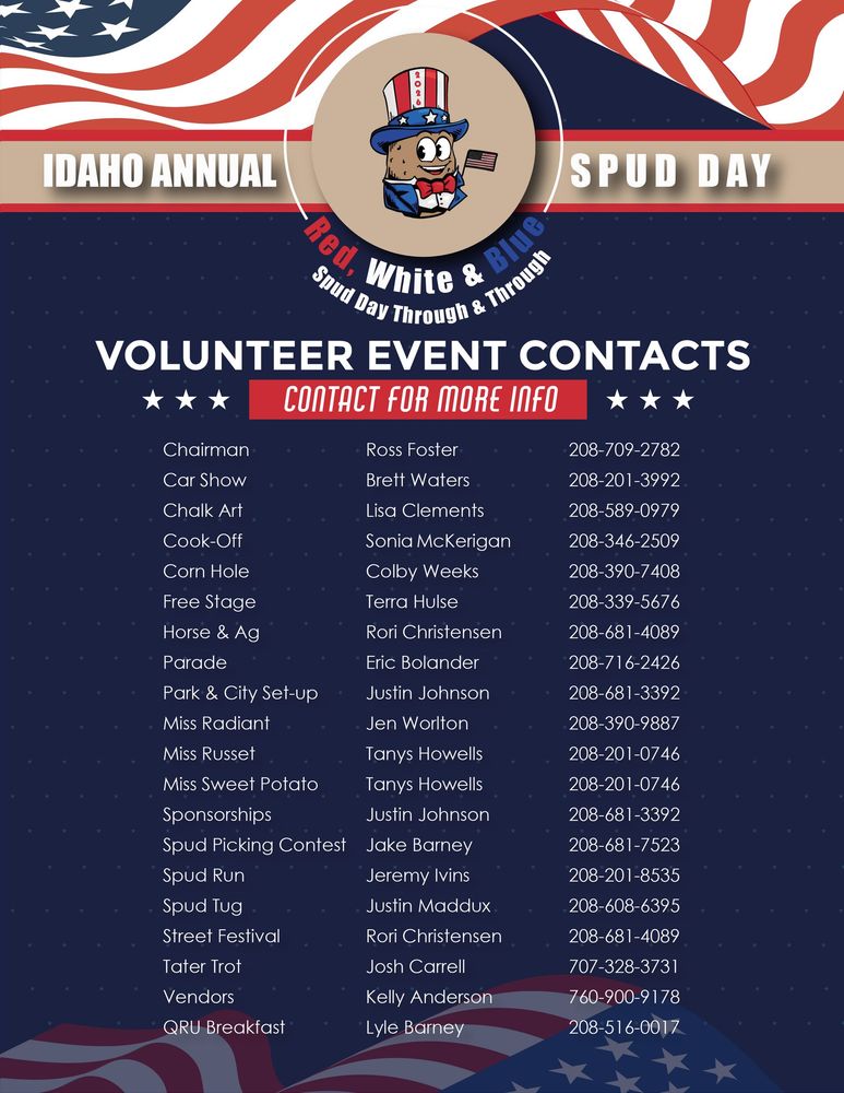 Spud Days Contacts