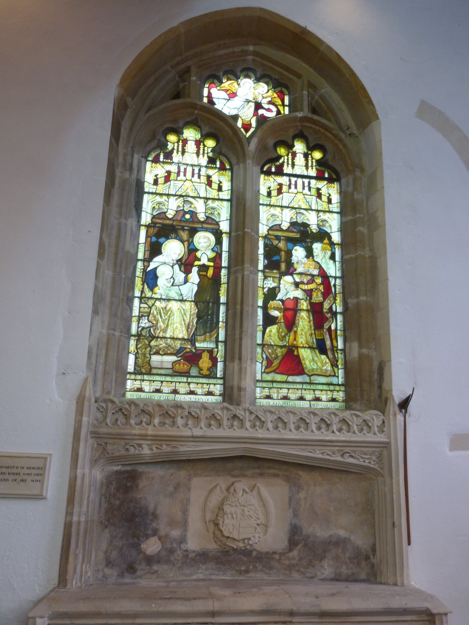 Nativity window and monument (St Mary's Church, Sompting)