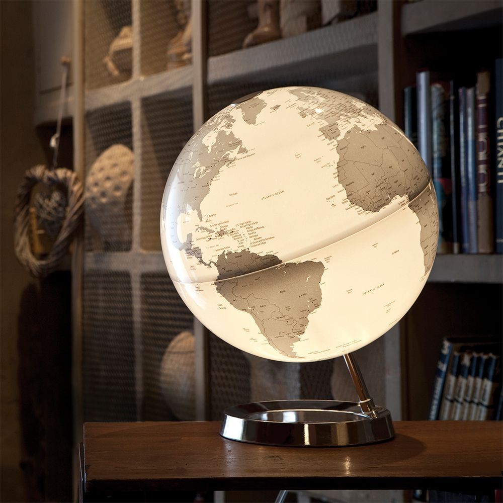 Globo Terrestre Light & Colour Metal Chrome