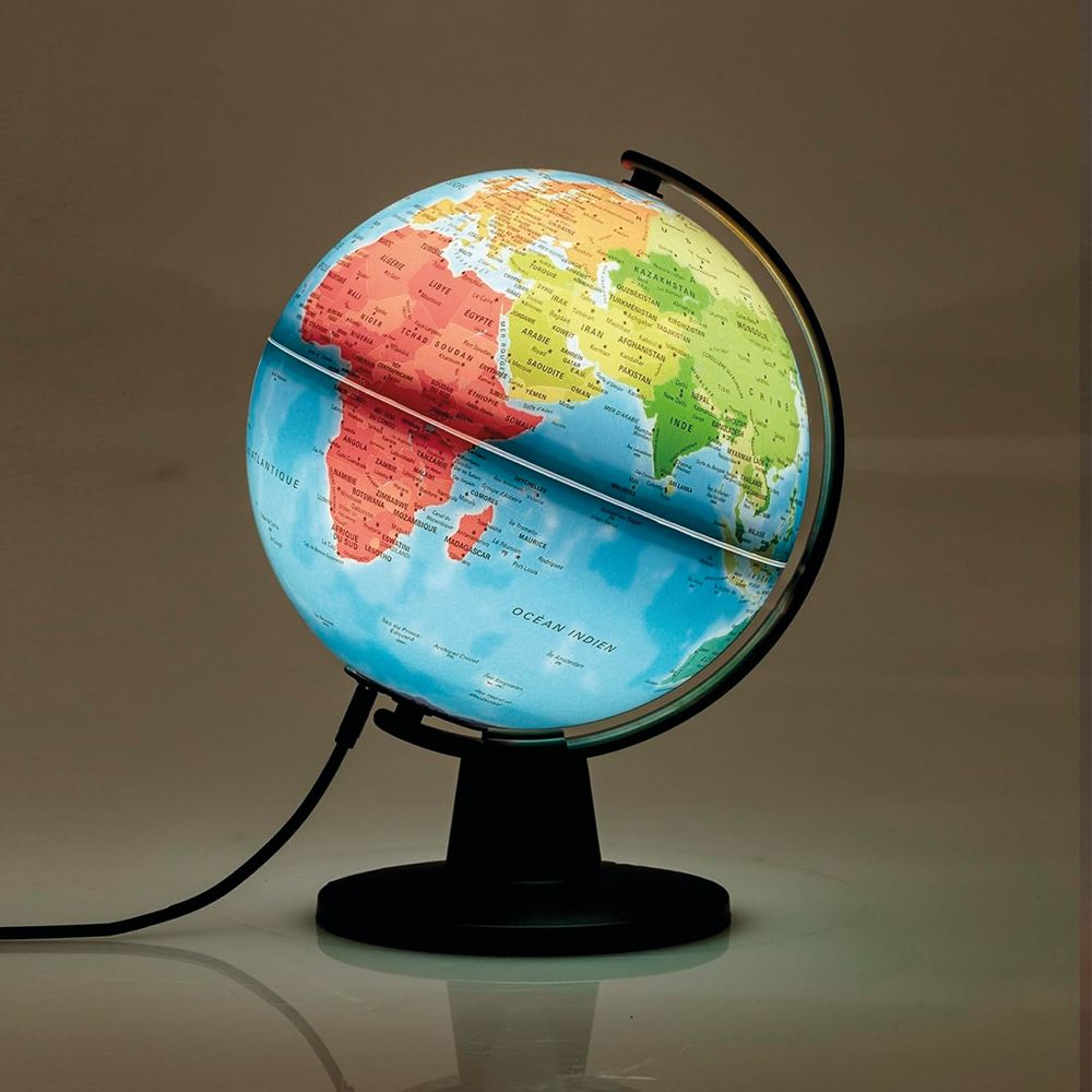 globo terrestre luce continenti de 16cm