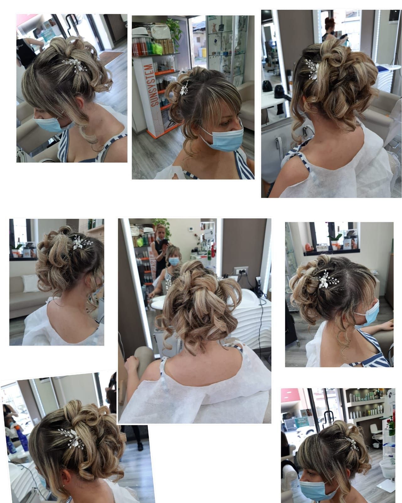 un collage di foto di una sposa