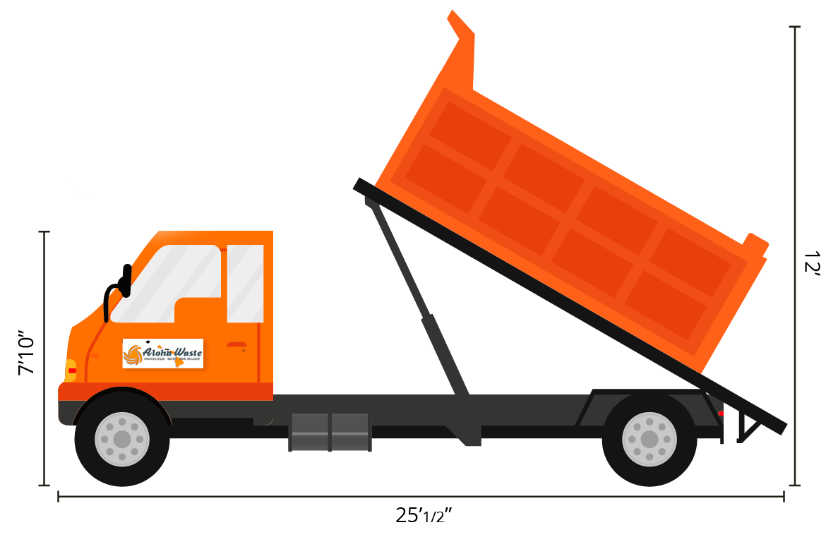 mini roll off truck with cubic yard dumpster