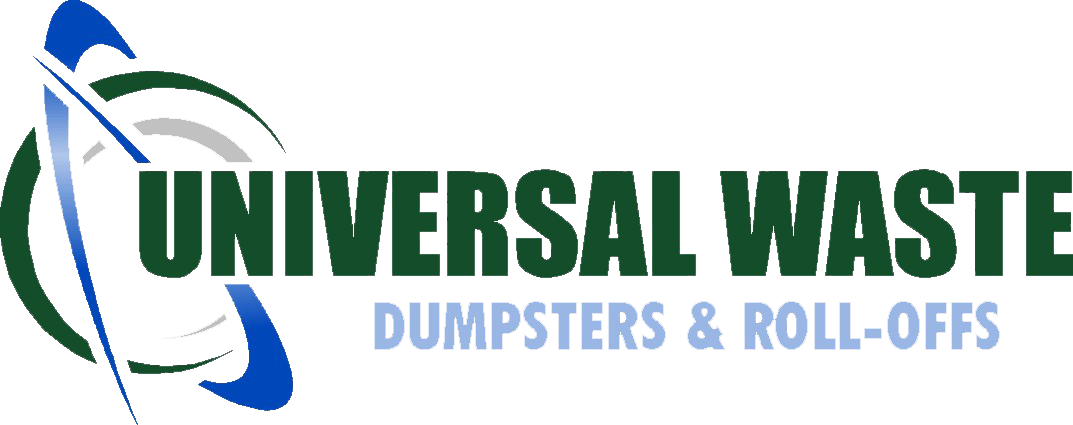 A logo for universal waste dumpsters and roll-offs