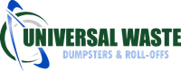 A logo for universal waste dumpsters and roll-offs