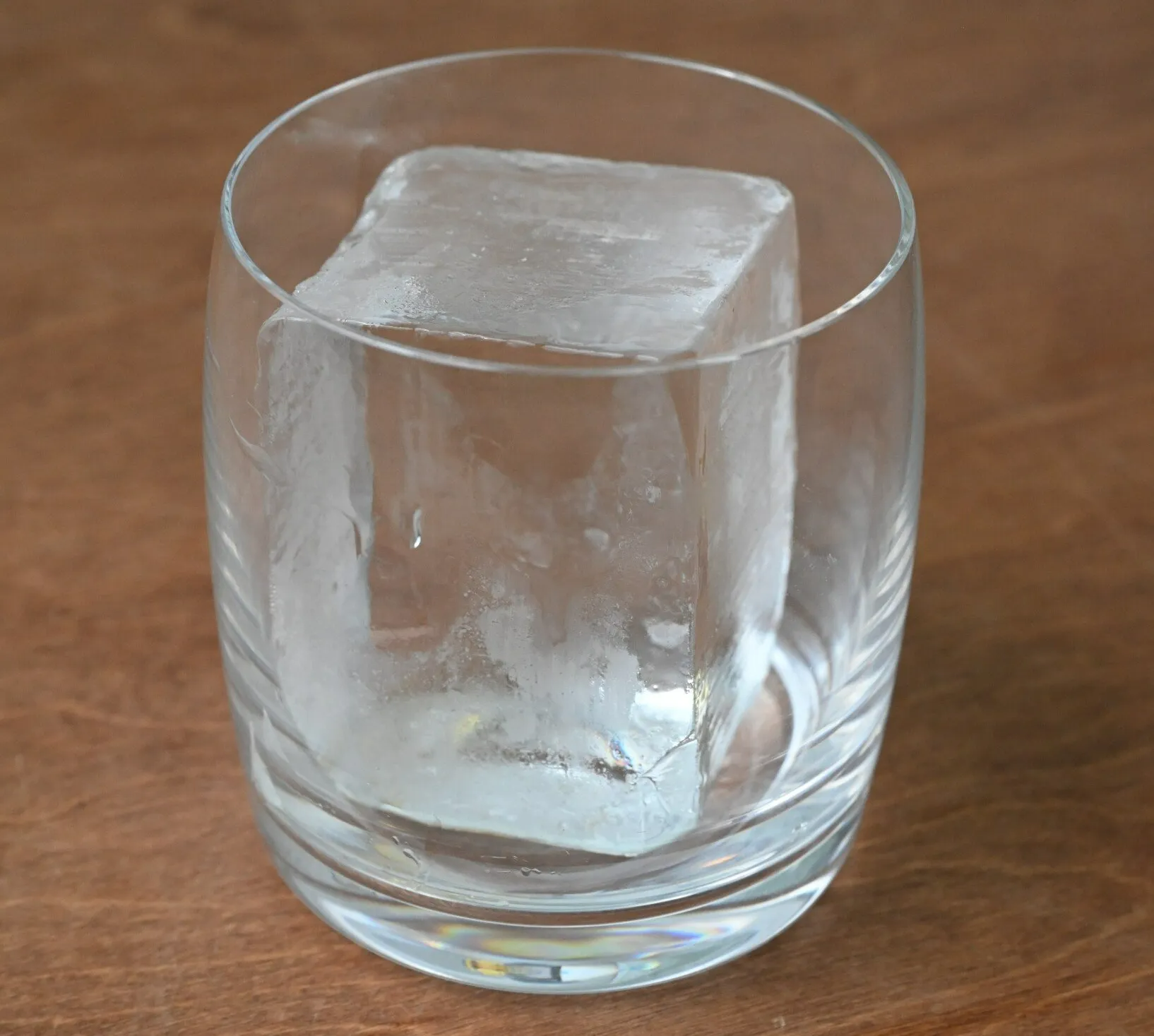 Cubed Ice inside the Clear Glass