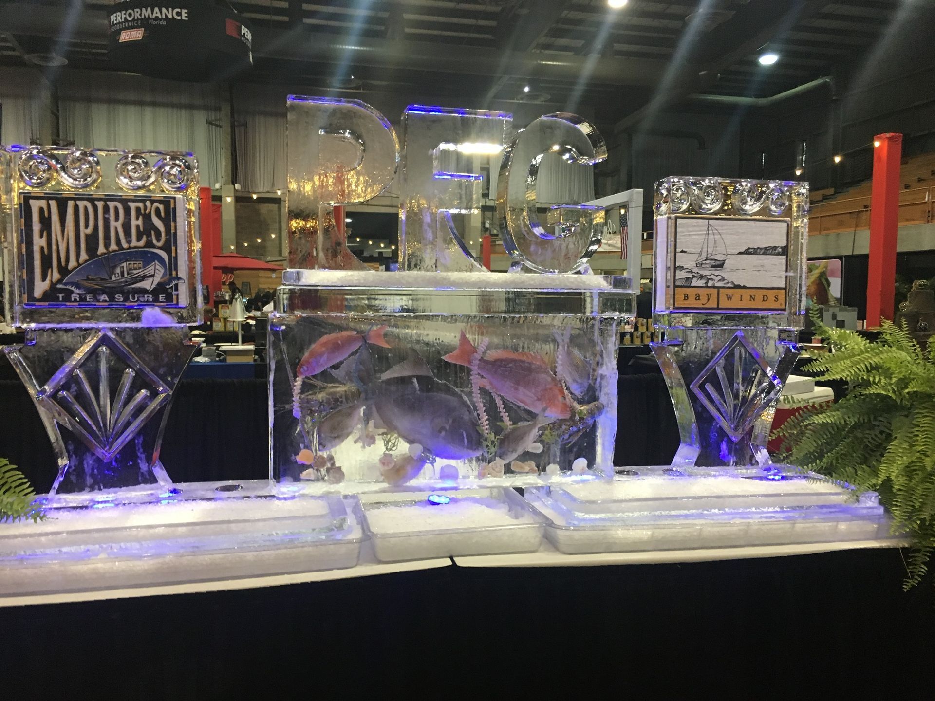 A Display of Ice Sculptures for Empire 's Treasures