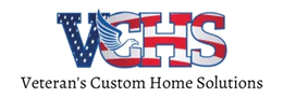 VCHS logo with stars and stripes, reading “Veteran’s Custom Home Solutions” in red, white, and blue