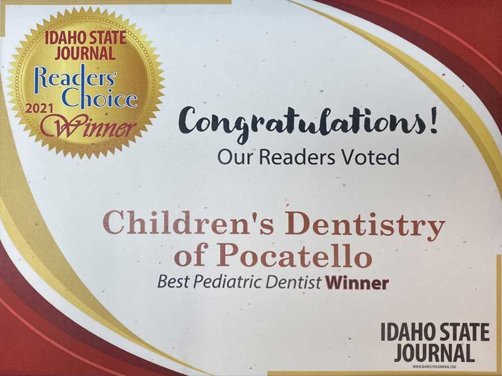 Award for Children's Dentistry of Pocatello, 